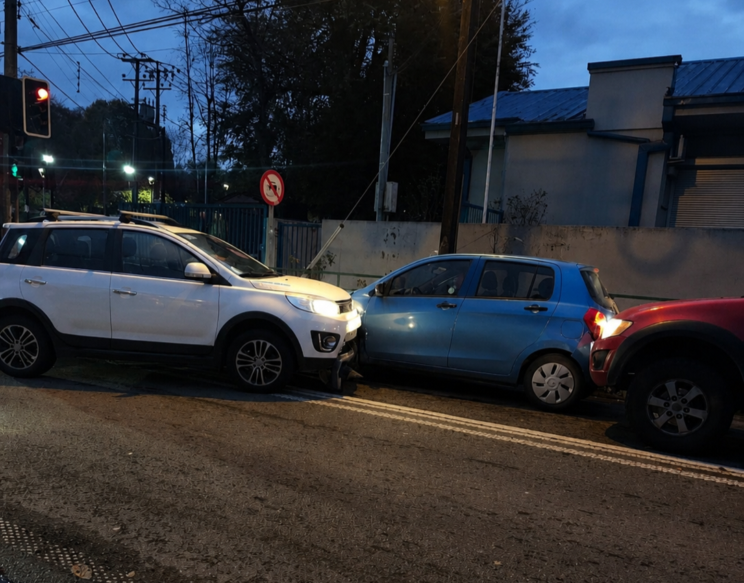 Colisión de vehículos deja dos mujeres lesionadas en el centro de Panguipulli
